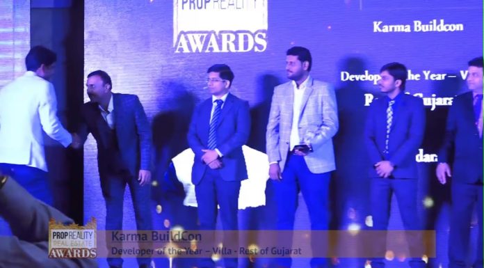 Winner of Prop Reality Real Estate Awards 2017- KARMALIFE STYLE,KARMA BUILDCON, VADODARA