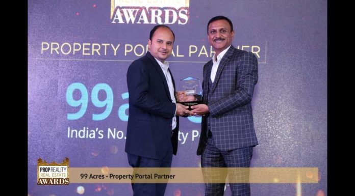 rop Reality Real Estate Awards 2017 – Property Portal Partner: 99acres.com – Mr. Nihar Kala.